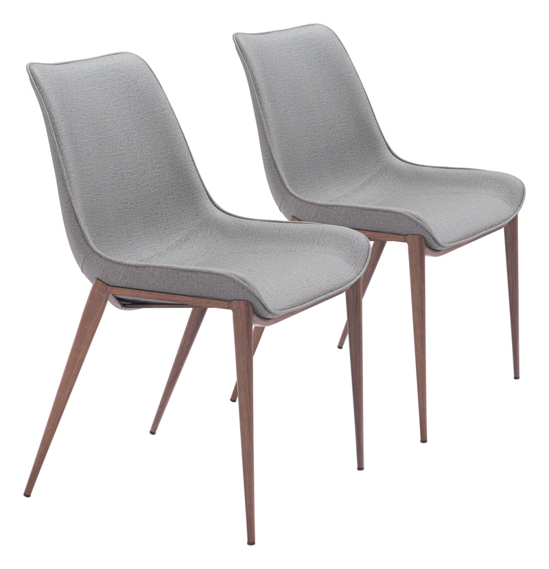 Magnus Dining Chair (Set of 2) Slate Gray & Walnut