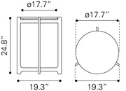 Barmas Side Table White & Silver