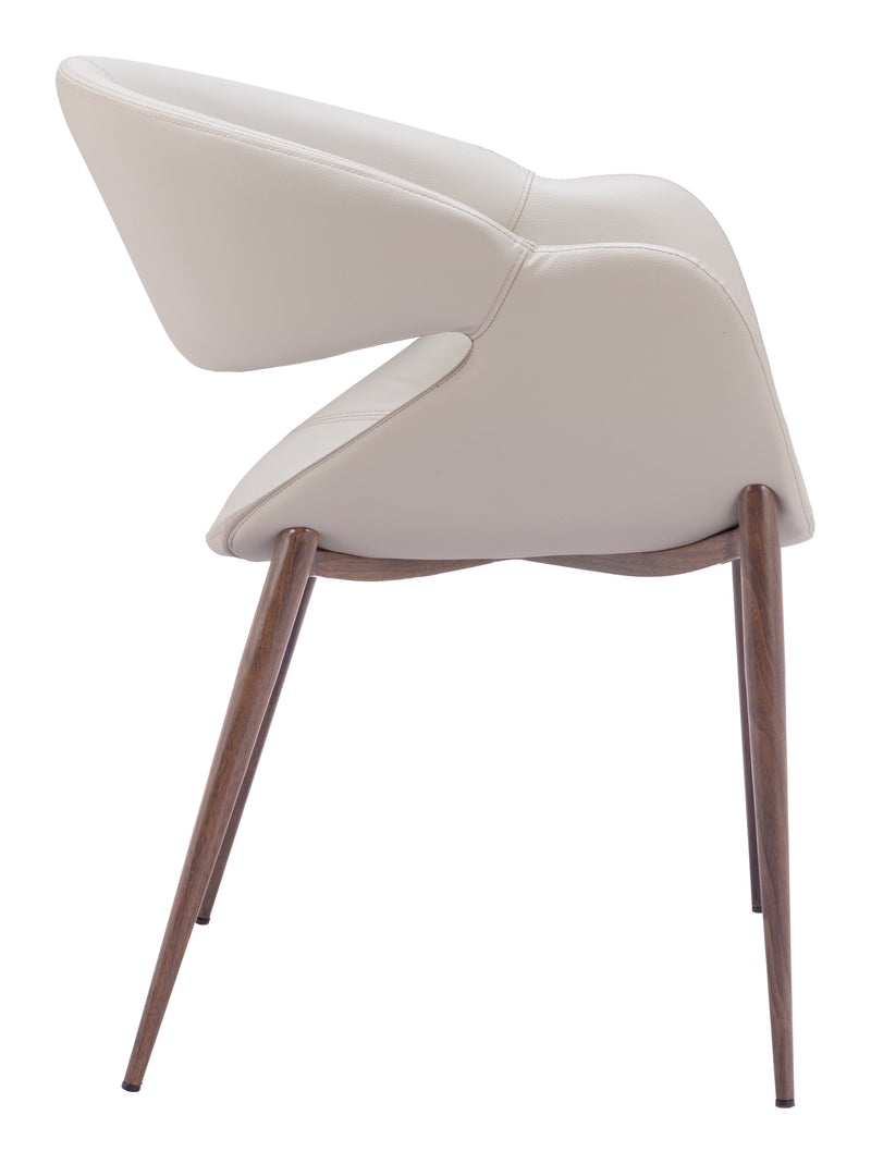 Limay Dining Chair (Set of 2) Beige & Walnut