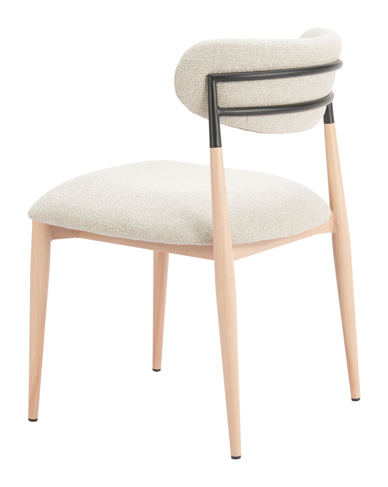 Equinox Armless Dining Chair (Set of 2) Oyster Gray & Natural