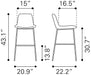 Byron Barstool White