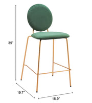 Odessa Counter Stool (Set of 2) Green & Gold