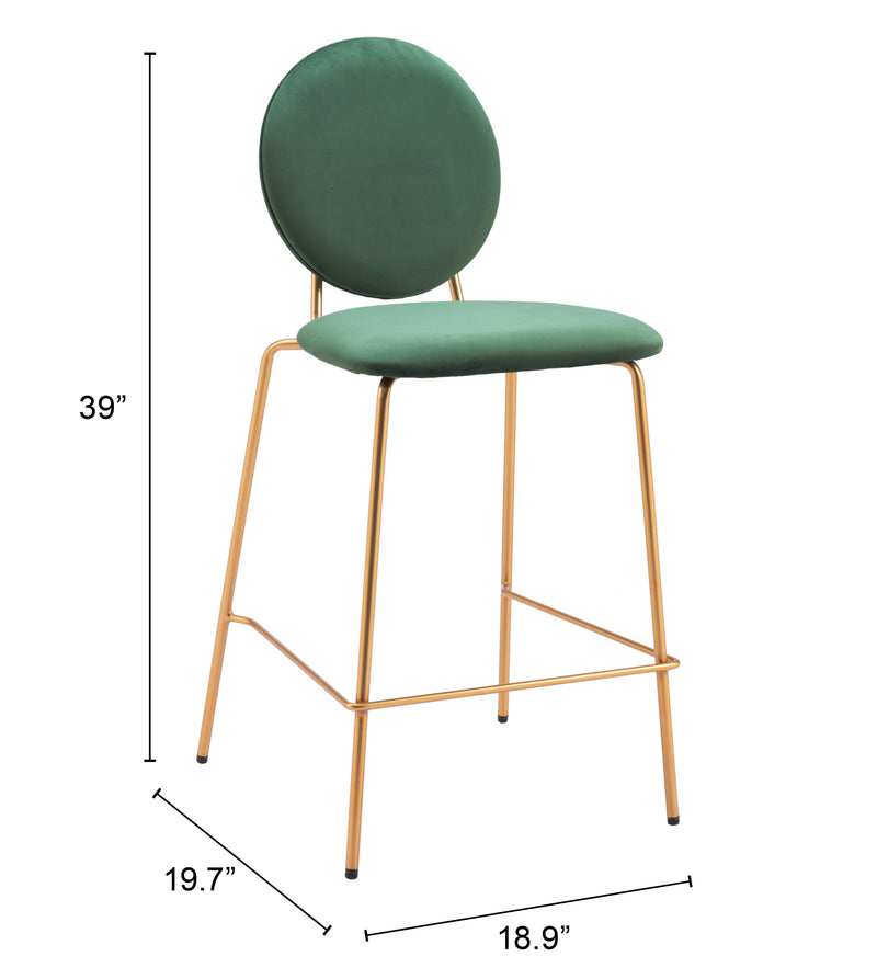 Odessa Counter Stool (Set of 2) Green & Gold