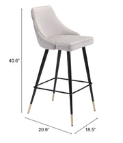 Piccolo Barstool Gray