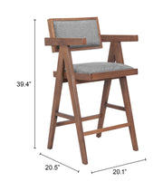 Delhi Counter Stool (Set of 2) Gray & Walnut