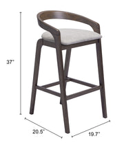 Troy Barstool (Set of 2) Dove Gray & Espresso