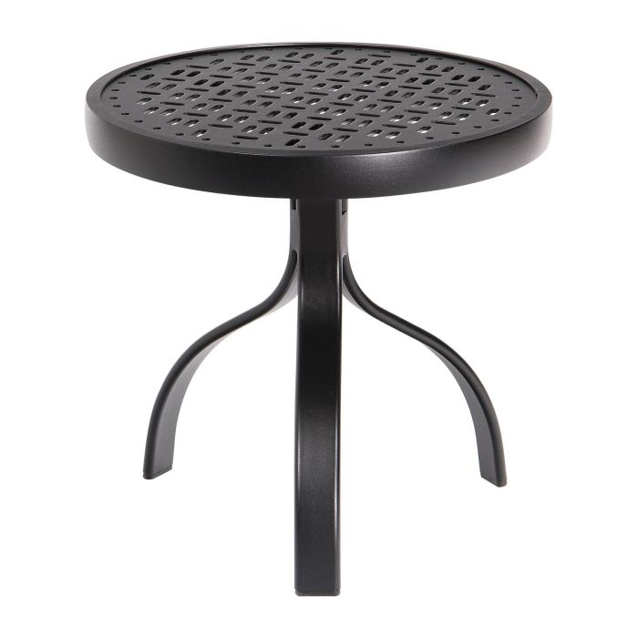 Deluxe Round Side Table Tables in Aluminum with Lattice Top