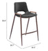 Desi Counter Stool (Set of 2) Black & Walnut