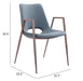 Desi Dining Chair (Set of 2) Azure Gray & Walnut