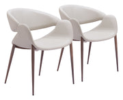 Limay Dining Chair (Set of 2) Beige & Walnut