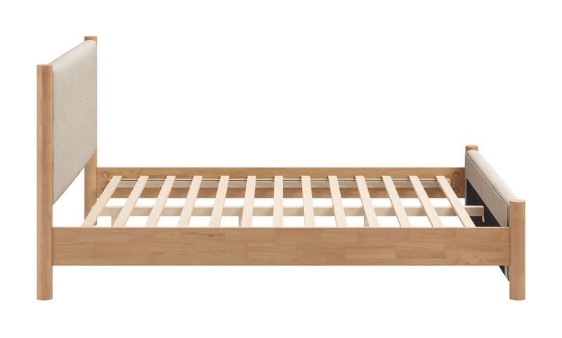 Hadi Queen Bed Beige & Natural