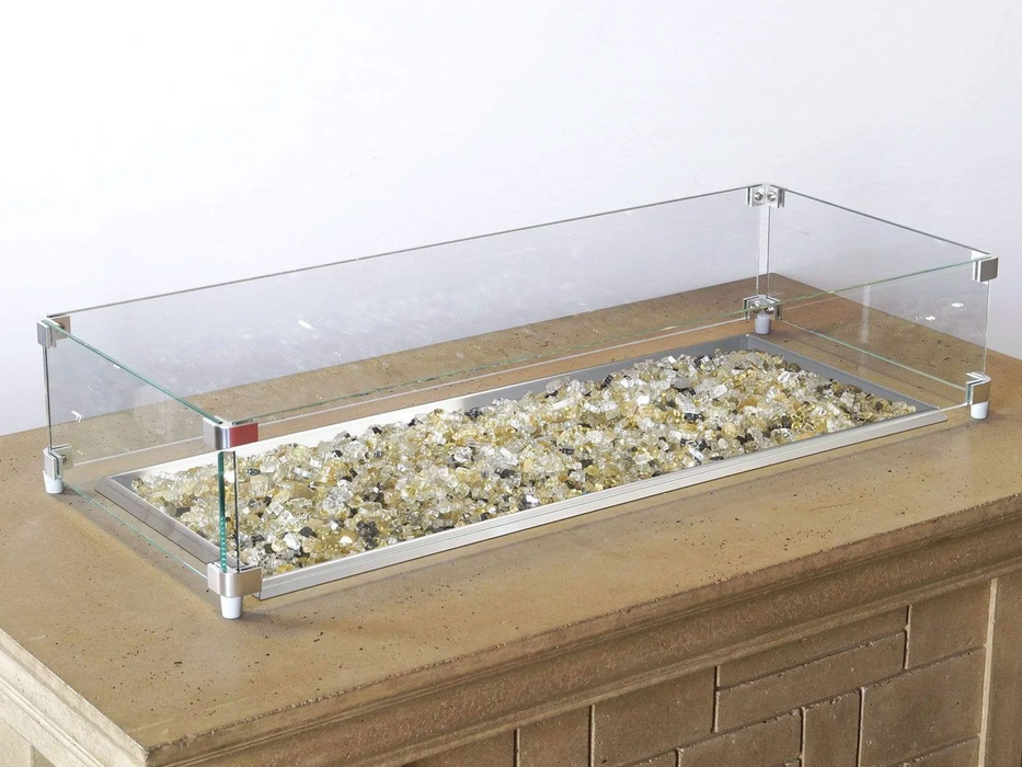 AFD Rectangular Glass Wind Guard, 35 x 14.5 Inches