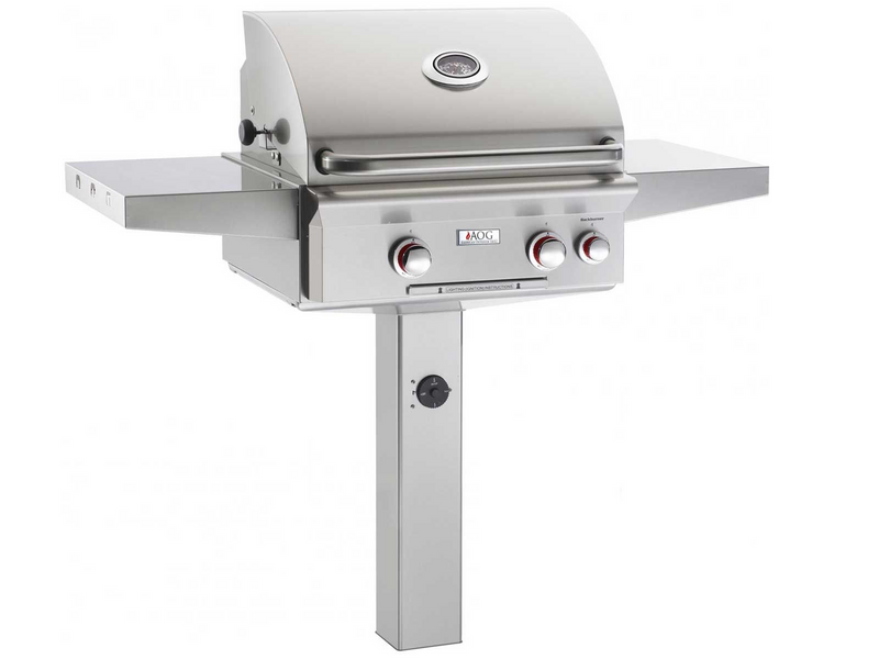 AOG T-Series 24-Inch 2-Burner Grill On Patio Post