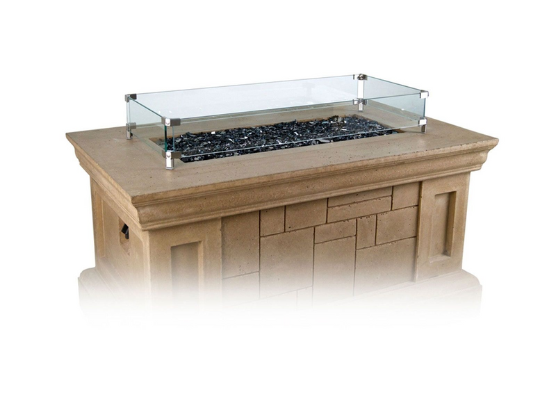 AFD Rectangular Glass Wind Guard, 35 x 14.5 Inches