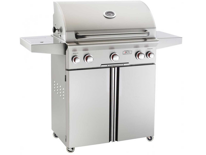 AOG T-Series 30-Inch 3-Burner Gas Grill with Backburner, Rotisserie & Single Side Burner