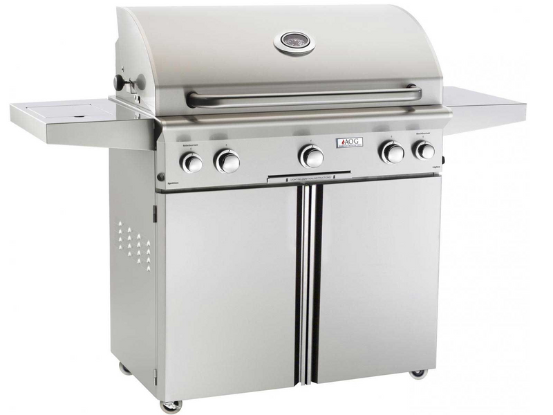AOG L-Series 36-Inch 3-Burner Gas Grill with Backburner, Rotisserie & Single Side Burner