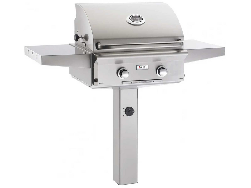 AOG L-Series 24-Inch 2-Burner Gas Grill On In-Ground Post