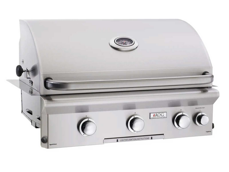 AOG L-Series 30-Inch 3-Burner Built-In Gas Grill With Rotisserie