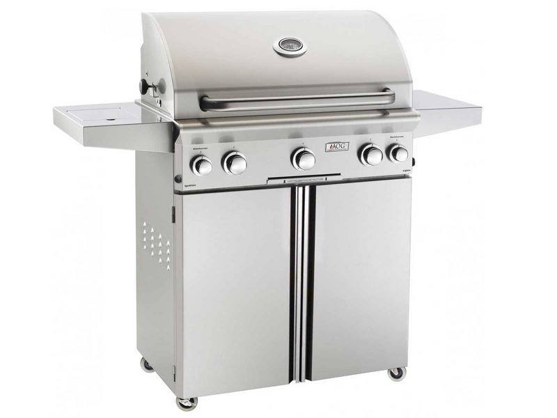 AOG L-Series 30-Inch 3-Burner Gas Grill with Backburner, Rotisserie & Single Side Burner