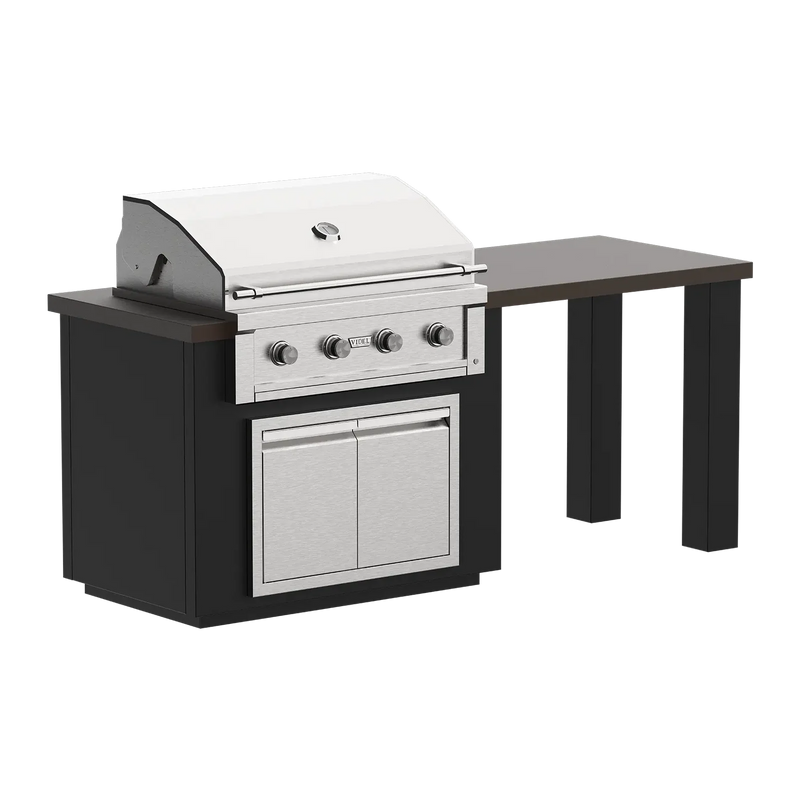 84" Alta - T - Complete BBQ Island With Side Table