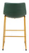 Augusta Barstool (Set of 2) Green & Gold