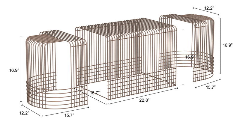 Pitch Coffee Table Set (3-Piece) Bronze