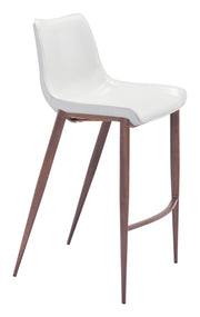 Magnus Barstool (Set of 2) White & Walnut