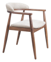 Goka Dining Chair Beige & Walnut