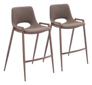 Desi Counter Stool (Set of 2) Brown & Walnut