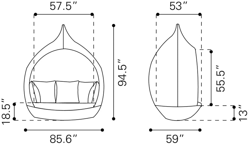 Martinique Beach Daybed Brown & Beige