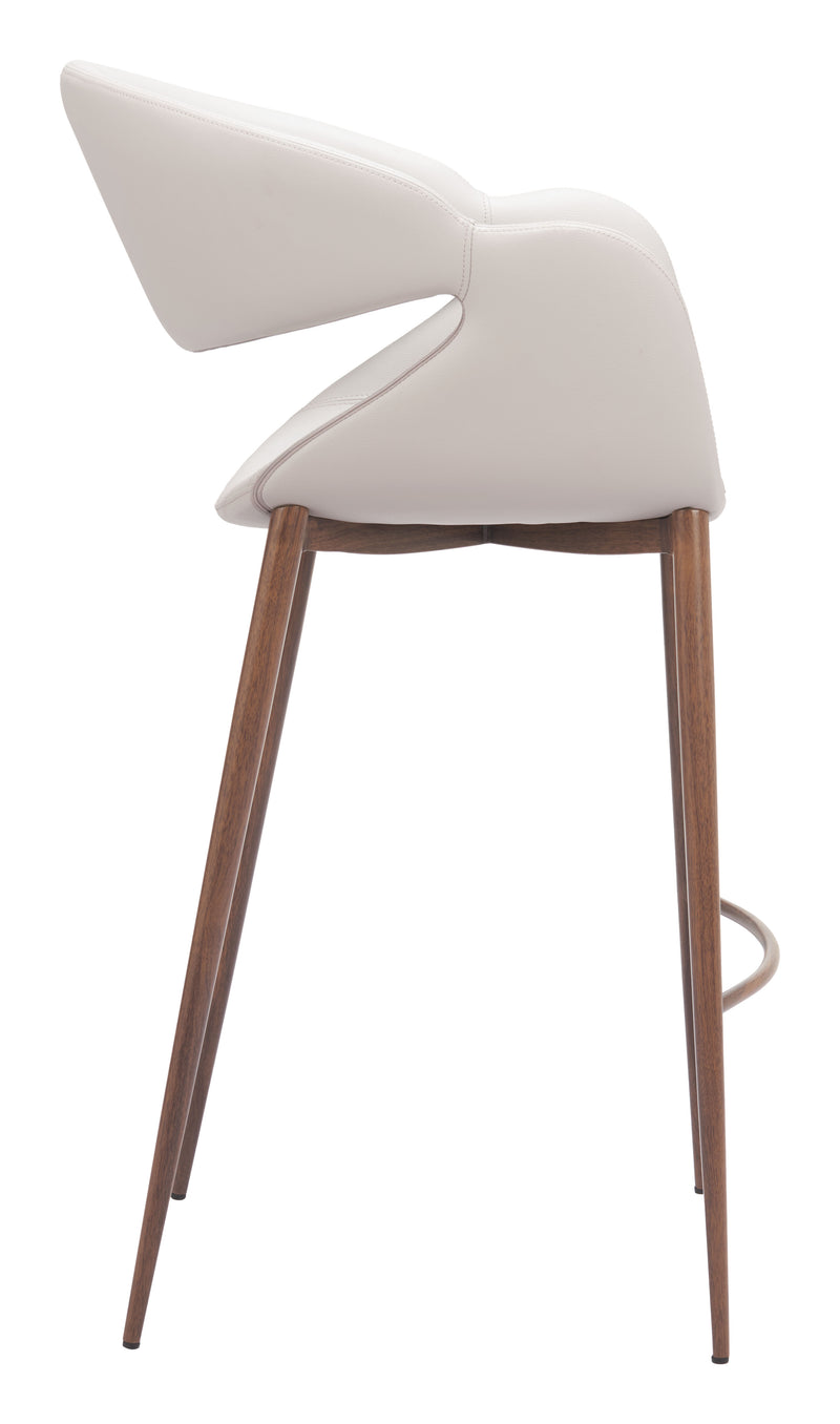 Limay Barstool Beige & Walnut