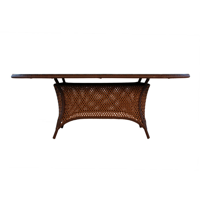 Grand Traverse 84" Oval Umbrella Dining Table in Caramel Finish