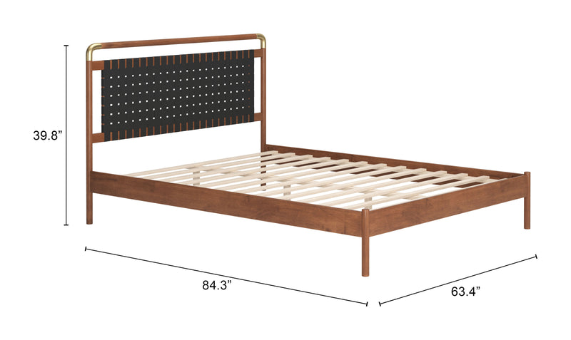 Netz Queen Bed Black & Walnut