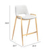 Desi Counter Stool (Set of 2) White & Gold
