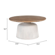 Goblet Coffee Table Brown & White