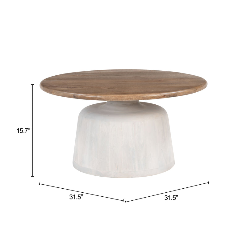 Goblet Coffee Table Brown & White