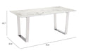 Atlas Dining Table White & Silver