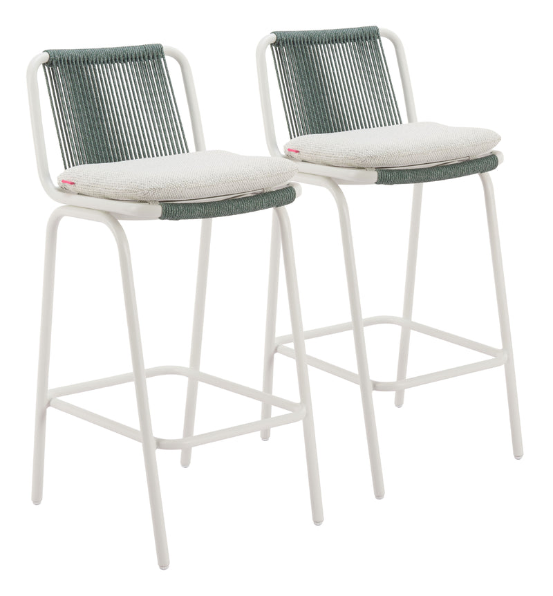 Luft Barstool (Set of 2) White & Green