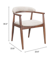 Goka Dining Chair Beige & Walnut