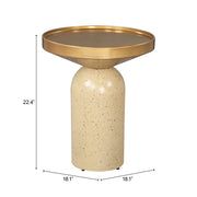Cendre Side Table Gold & Beige
