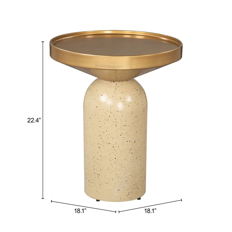 Cendre Side Table Gold & Beige