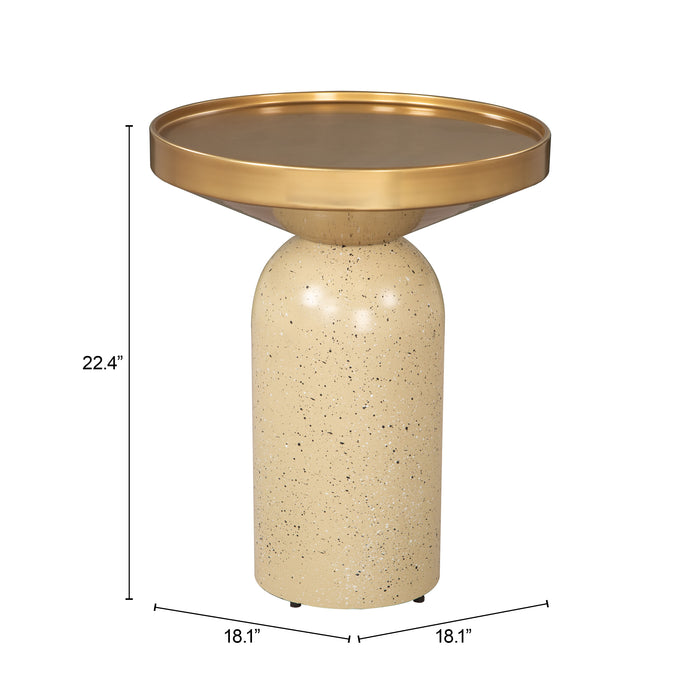Cendre Side Table Gold & Beige