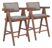Delhi Counter Stool (Set of 2) Gray & Walnut