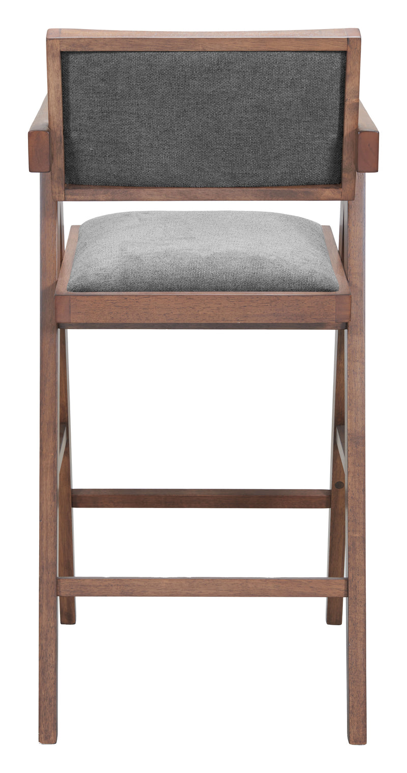 Delhi Barstool (Set of 2) Gray & Walnut