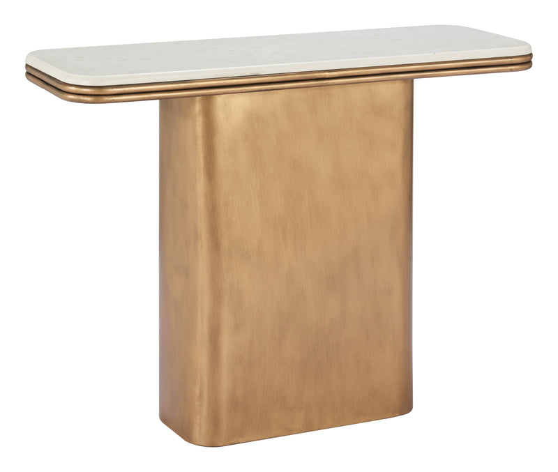 Cher Console Table White & Brass