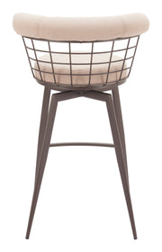 Saku Swivel Barstool Beige & Brown