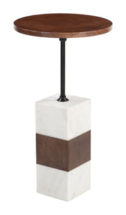 Stuk Side Table Brown & White