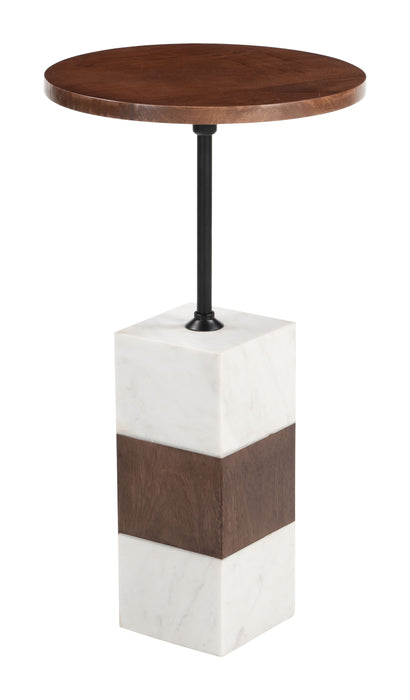 Stuk Side Table Brown & White