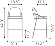 Jambi Barstool (Set of 2) Black & White