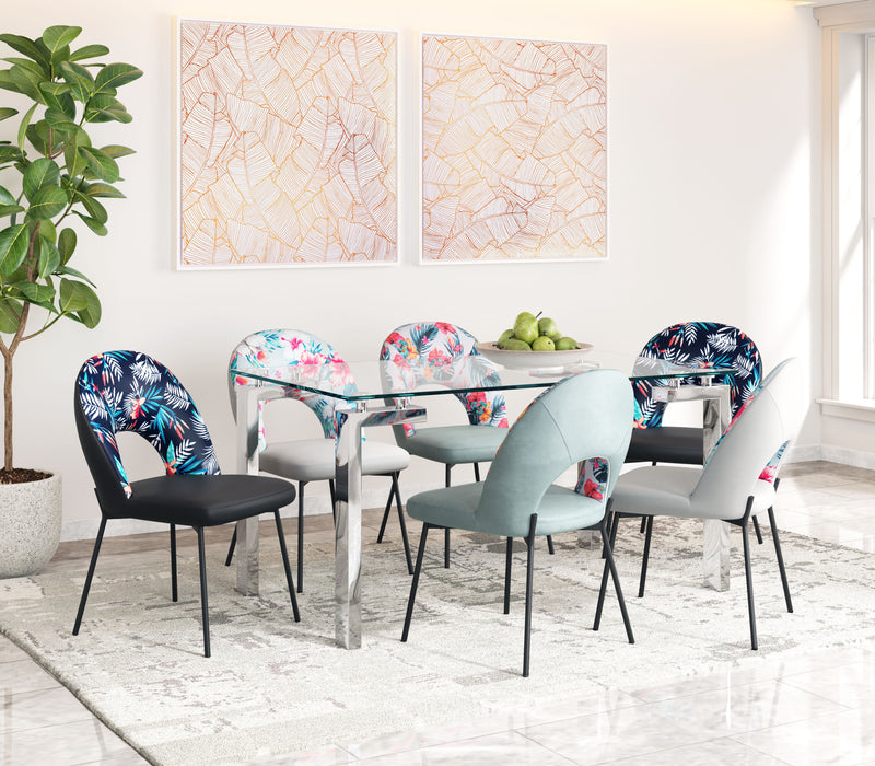 Torrey Dining Chair (Set of 2) Multicolor Print & Gray